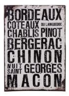 Skilt med navne på vine