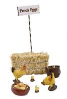 2 gule høns og kyllinger