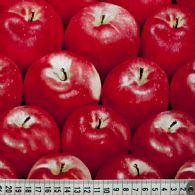 Collage af røde æbler