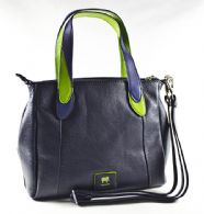 Smart håndtaske med 2-farvet hank