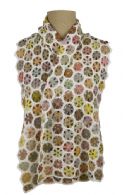 Blomster i offwhite 6-kant 